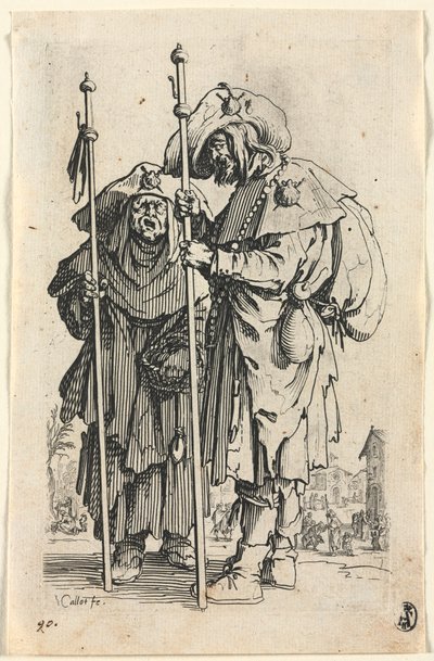 Les mendiants : Les deux pèlerins, vers 1623 - Jacques Callot