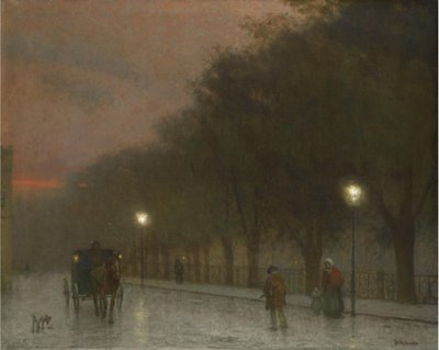 Prague au crépuscule, vers 1910 - Jakub Schikaneder