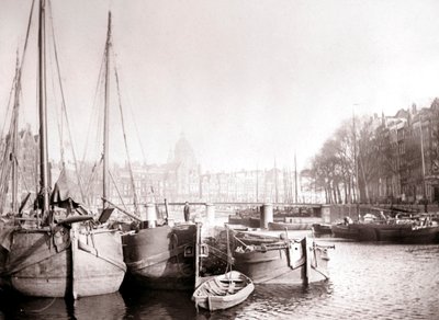 Bateaux sur le canal, Rotterdam, 1898 - James Batkin