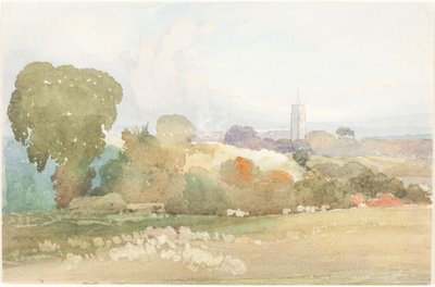 Paysage avec clocher, 1828 - James Bulwer