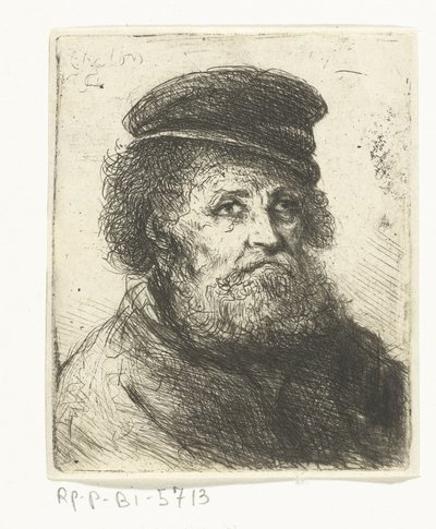 Vieil homme avec barbe et casquette - Jan Chalon