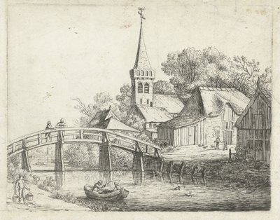 Paysage avec pont en bois - Jan van de Cappelle