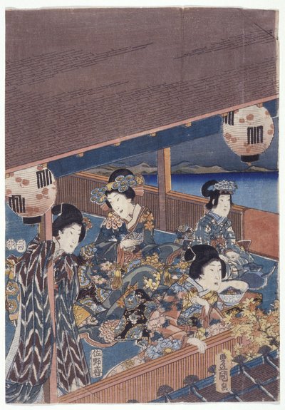 Partie du triptyque Genji - Japanese School