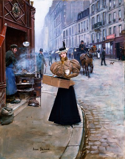 Le vendeur de marrons grillés - Jean Beraud