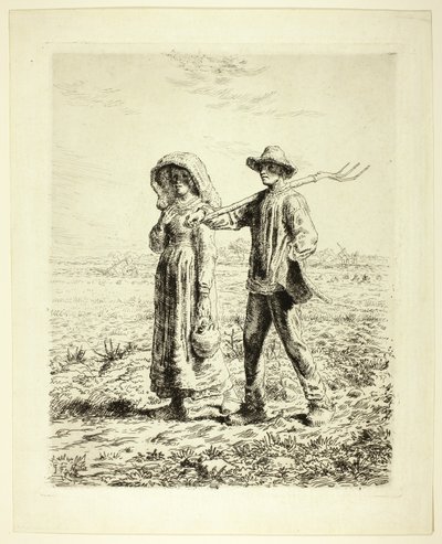 Paysans allant travailler - Jean Francois Millet