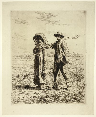 Paysans allant travailler - Jean Francois Millet