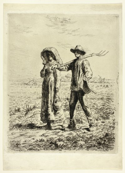 Paysans allant travailler - Jean Francois Millet