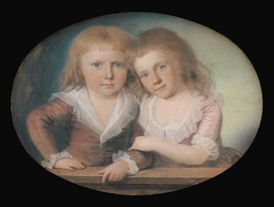 Les deux enfants du chef de bureau H.E. Moe - Jens Juel