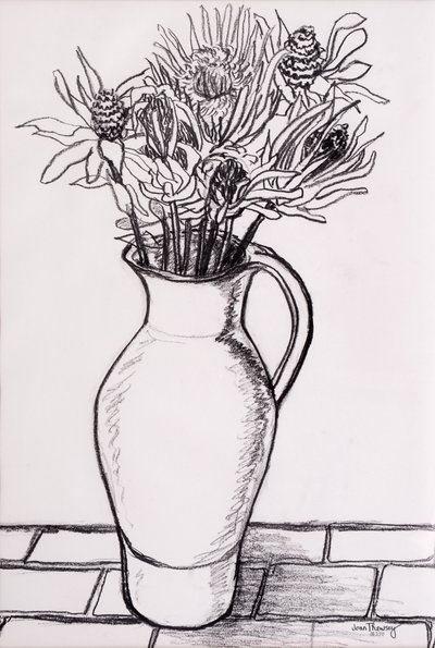 Cruche Brune avec Fleurs Séchées, 2000 - Joan Thewsey