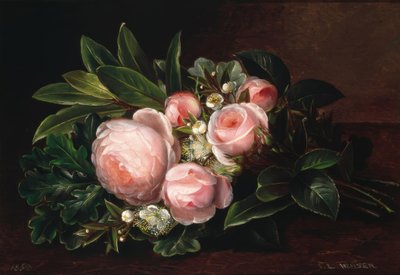 J.L. Jensen, Nature morte avec roses - Johan Laurentz Jensen