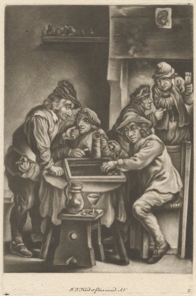 Hommes Jouant au Backgammon - Johann Jacobus Haid