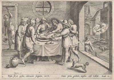 Préparation pour la Pâque, c. 1585 - Johann Sadeler I