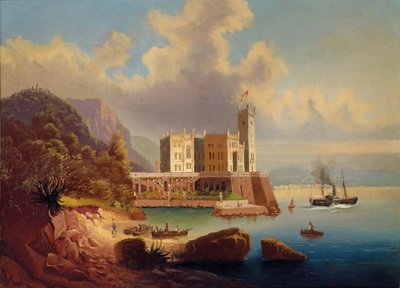 Vue du château de Miramare et de Trieste - Johann Wilhelm Jankowski