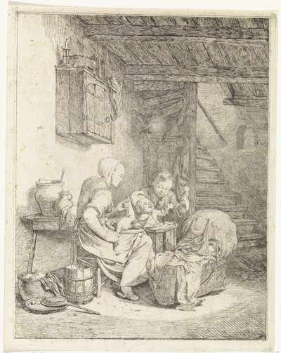 Femme et deux enfants à l