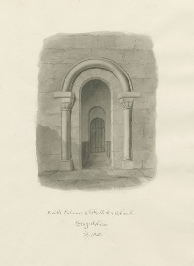 Église de Rolleston - Entrée sud - John Buckler