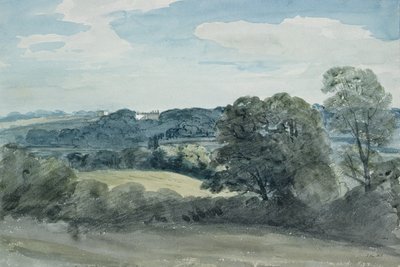 Paysage avec bâtiments au loin - John Constable