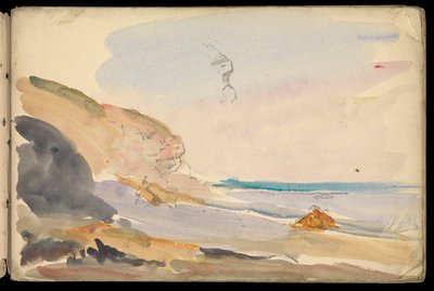 Paysage marin, carnet de croquis - John Everett