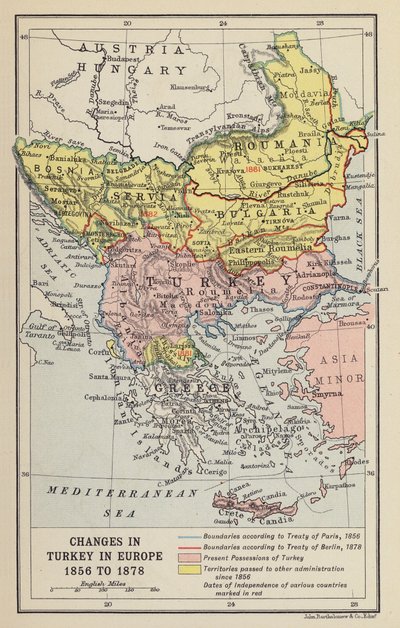 Changements en Turquie en Europe - John George Bartholomew