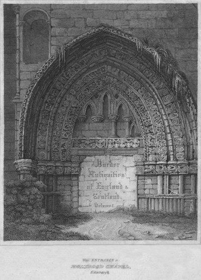 Entrée ouest de la chapelle Holyrood, Édimbourg, 1814 - John Greig