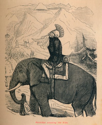 Hannibal traversant les Alpes, 1852 - John Leech