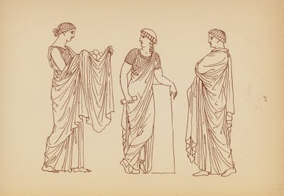 Costume féminin grec antique (lithographie) - John Moyr Smith