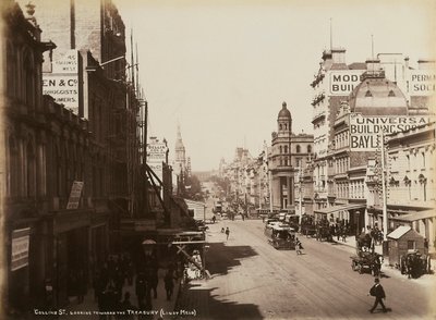 Rue Collins, Melbourne, c.1880 - John W. Lindt