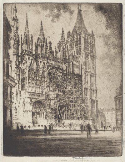 La façade ouest, cathédrale de Rouen - Joseph Pennell