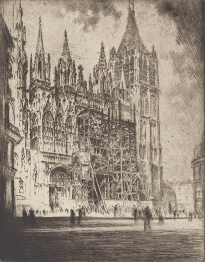 La façade ouest, cathédrale de Rouen, 1907 - Joseph Pennell