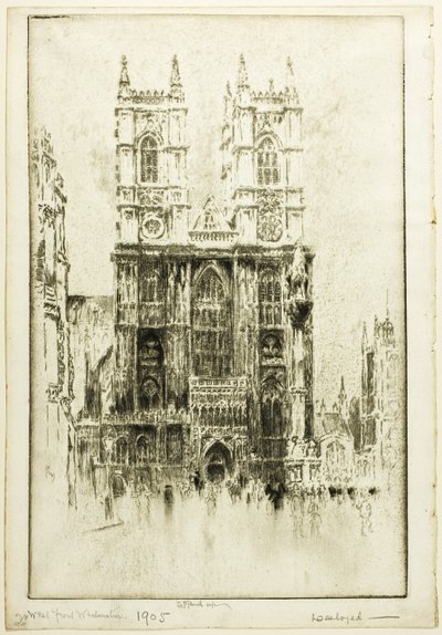 Façade ouest, abbaye de Westminster - Joseph Pennell