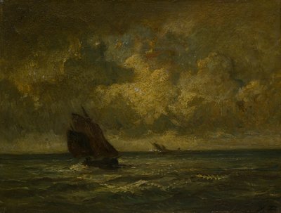 Deux bateaux dans une tempête - Jules Dupré