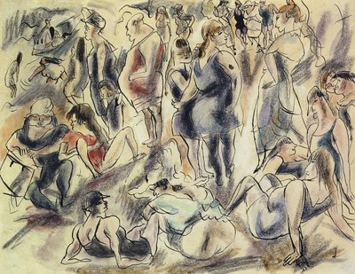 Plage américaine, vers 1917 - Jules Pascin