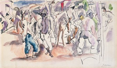 Figures et chevaux - Jules Pascin