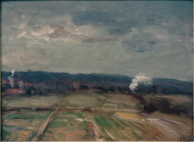 Paysage avec deux nuages de fumée - Karl Peter Burnitz