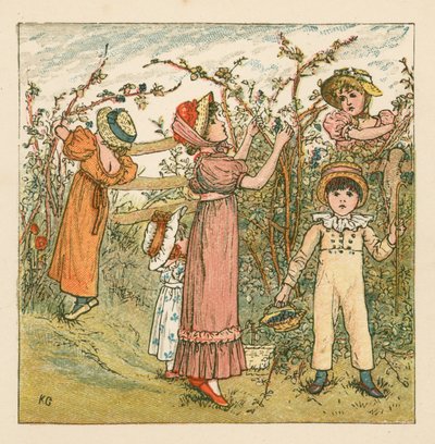 Cueillette de mûres - Kate Greenaway