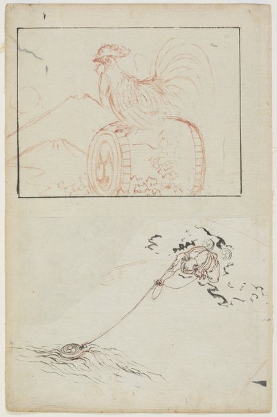 Dieu du tonnerre et son tambour - Katsushika Hokusai