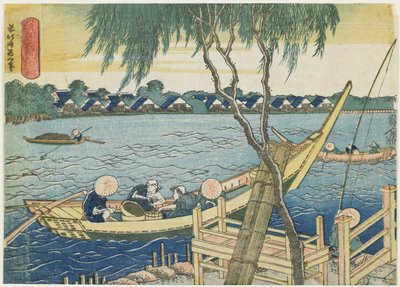 Pêche à la ligne sur la rivière Miyato, 1832-1834 - Katsushika Hokusai