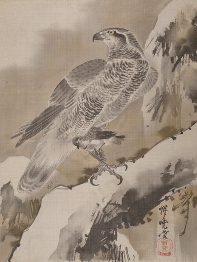 Aigle tenant un petit oiseau, vers 1887 - Kawanabe Kyosai