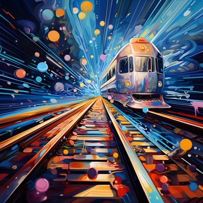 une peinture abstraite pleine de fantaisie, photographie de rails 3 - Kurt Heppke