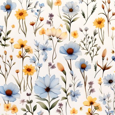 Aquarelle boho fleurs sauvages 2 - Kurt Heppke