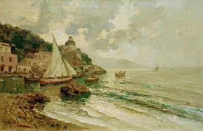 Côte adriatique estivale avec bateaux de pêche - Lazzaro Pasini