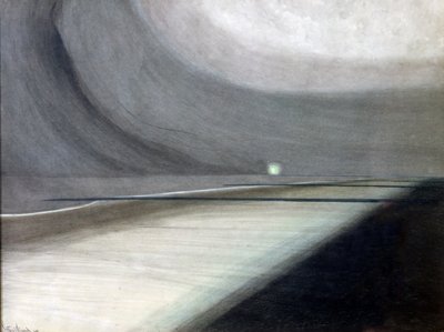 Plage au clair de lune, paysage marin avec lumière - Leon Spilliaert