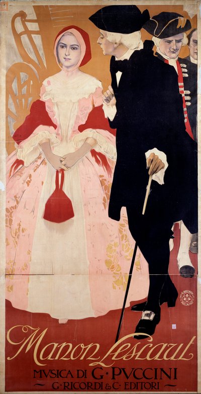 Manon Lescaut. 1909 (affiche) - Leopoldo Metlicovitz