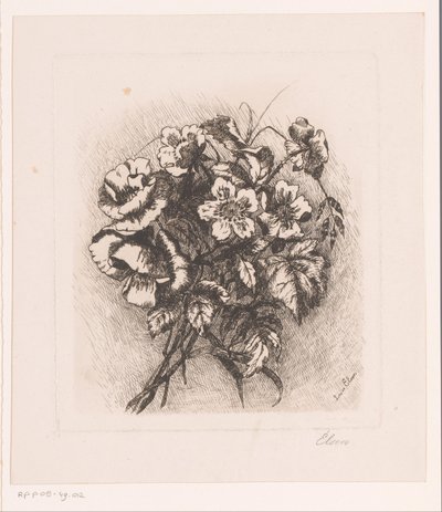 Nature morte de fleurs avec coquelicots et anémones - Louise Elsen