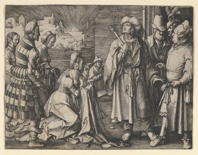 La femme de Potiphar accuse Joseph, 1512 - Lucas van Leyden