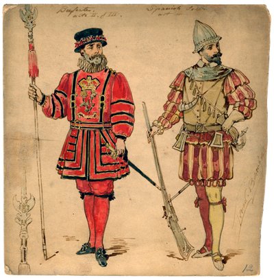 Beefeater et soldat espagnol, 19e siècle - Lucien Besche