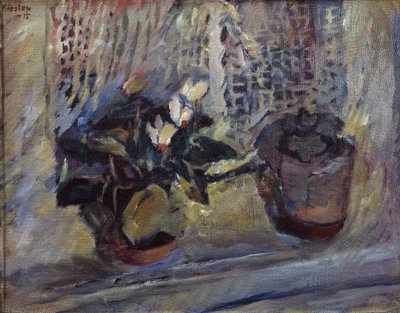 Nature morte avec pots de fleurs à la fenêtre - Ludvik Peter Karsten