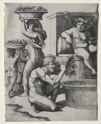 Le Pressoir à vin - Marcantonio Raimondi