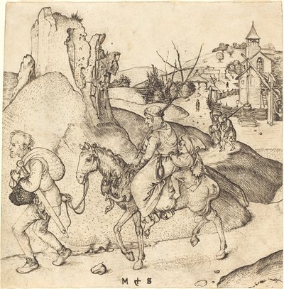 Famille de Paysans Allant au Marché - Martin Schongauer