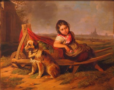 Fille avec chien devant Vienne - Mathias Ranftl