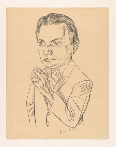 Autoportrait avec cigarette - Max Beckmann (signed by artist)